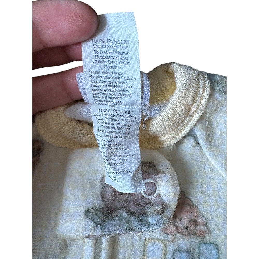 Vintage Carter's Baby Sleep Sack Teddy Bear Bunny Print One Size 21 Lbs As Is - Picture 6 of 7